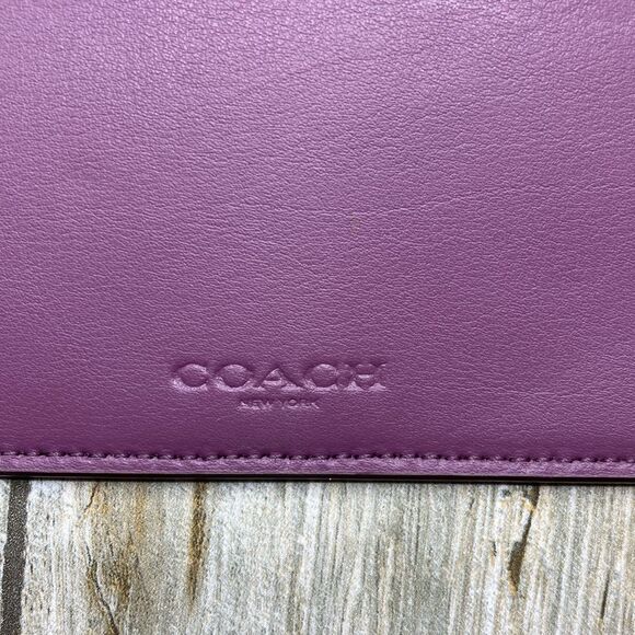 COACH Purple File Cash Holder Bag Purse Wallet - Picture 7 of 10